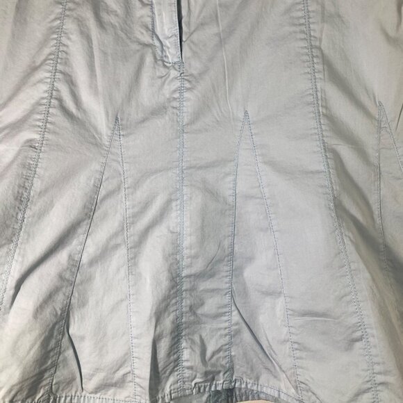 Womens Ann Taylor Loft Pleated Mermaid Mini Cotton Skirt Blue 6 - Picture 3 of 6